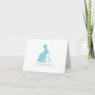 Blue Rabbits Baby Shower Thank You Notes