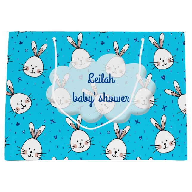 blue rabbits large gift bag (Front)