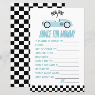 Blue Race Car Advice Baby Shower Game Activity