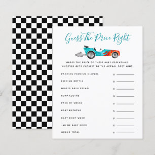 Blue Race Car Baby Shower Guess The Price