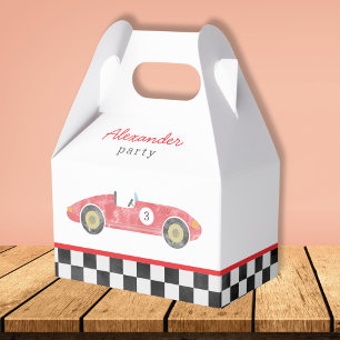 Blue race car birthday favour box