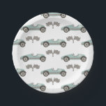 blue Race Car Birthday Paper Plates<br><div class="desc">Fast One Race Car 1st Birthday plate with blue vintage race car.</div>