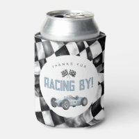 Blue Race Car Birthday Party Can Cooler Favour