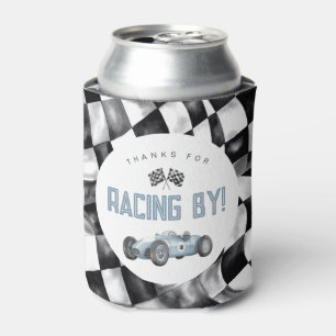Blue Race Car Birthday Party Can Cooler Favour