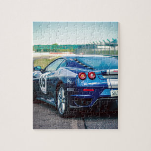 Blue Race Car Jigsaw Puzzle