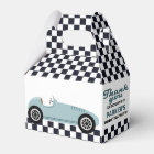 Blue Race Car Racing Birthday Party Chequered