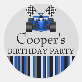 Blue Race Car Sticker