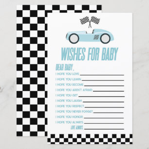 Blue Race Car Wishes For Baby Shower Game