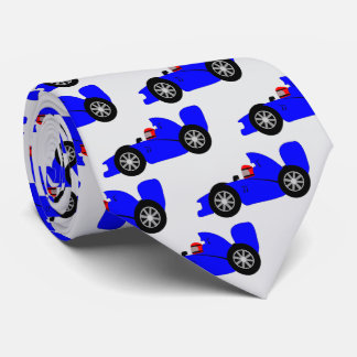 Blue Racing Car Design Tie
