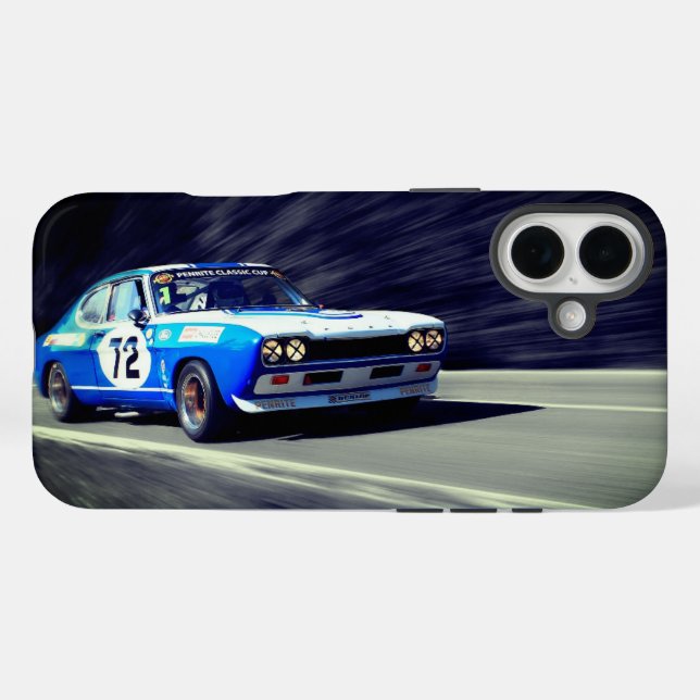Blue Racing Car Phone Case (Back (Horizontal))