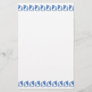 Blue Racing Sailboats Stationery