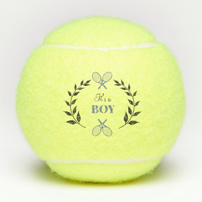 Blue Racket It's A Boy Tennis Baby Gift Tennis Balls (Front)