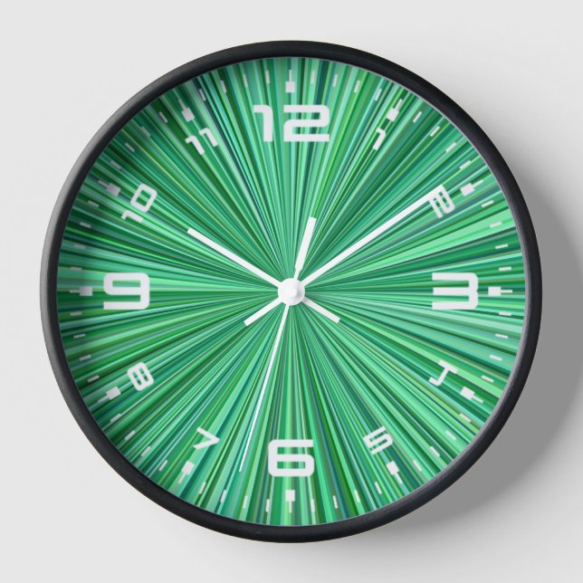 Blue Radial Stripes Background-23156 Clock (Front)