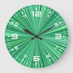 Blue Radial Stripes Background-23156 Large Clock