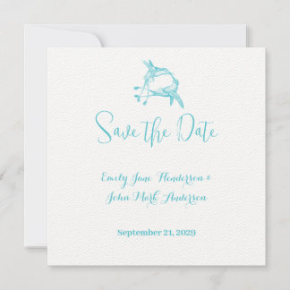 Blue Radiance Hummingbird Kiss Love Bird Wedding Invitation