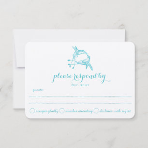 Blue Radiance Hummingbird Kiss Wedding RSVP