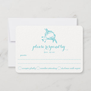 Blue Radiance Hummingbird Kiss Wedding RSVP