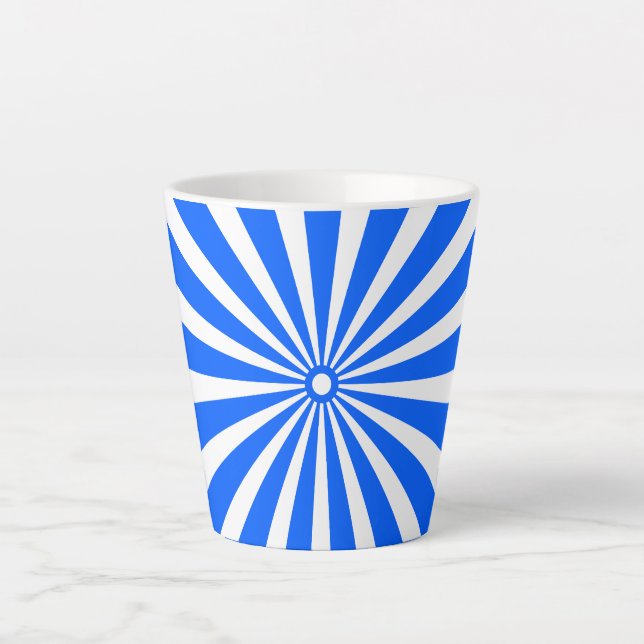 Blue Radiant Burst Mug – Bold Geometric Sunshine  (Front)