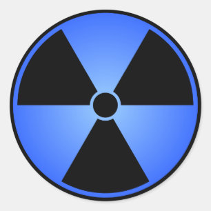 Blue Radiation Symbol Classic Round Sticker