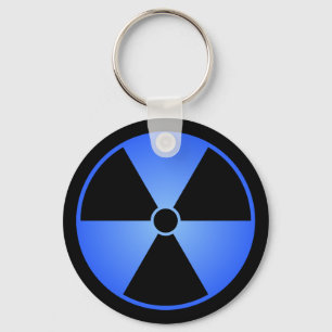 Blue Radiation Symbol Keychain
