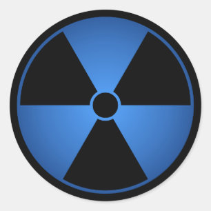 Blue Radiation Symbol Sticker