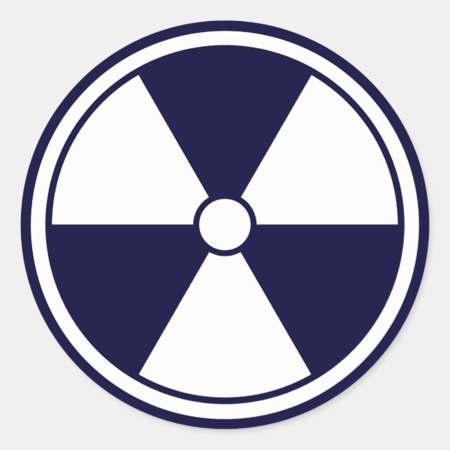 Blue Radiation Symbol Sticker (Front)