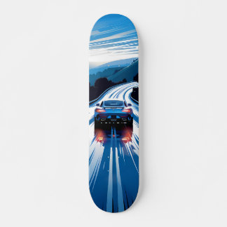 Blue Rail Skate on Wavy Road Skateboard