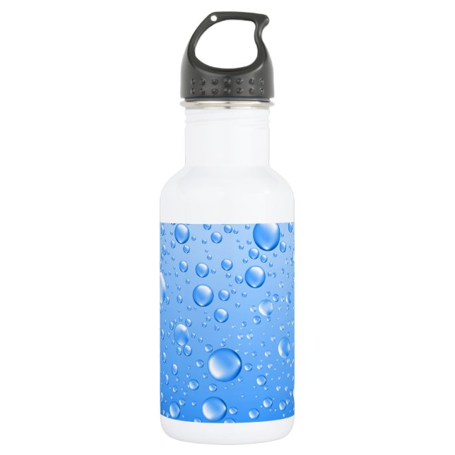 Blue Rain Drops 532 Ml Water Bottle (Front)
