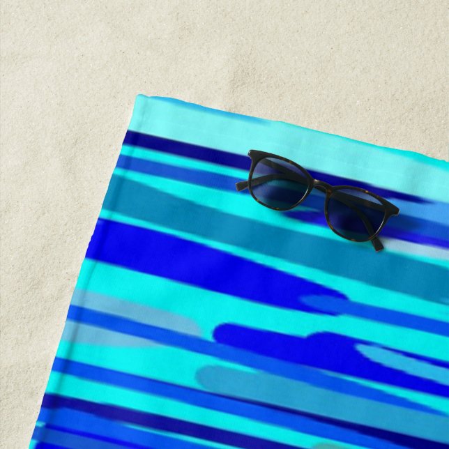 Blue Rain Drops Abstract  Beach Towel (In Situ)