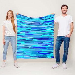 Blue Rain Drops Abstract Fleece Blanket