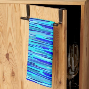 Blue Rain Drops Abstract Tea Towel