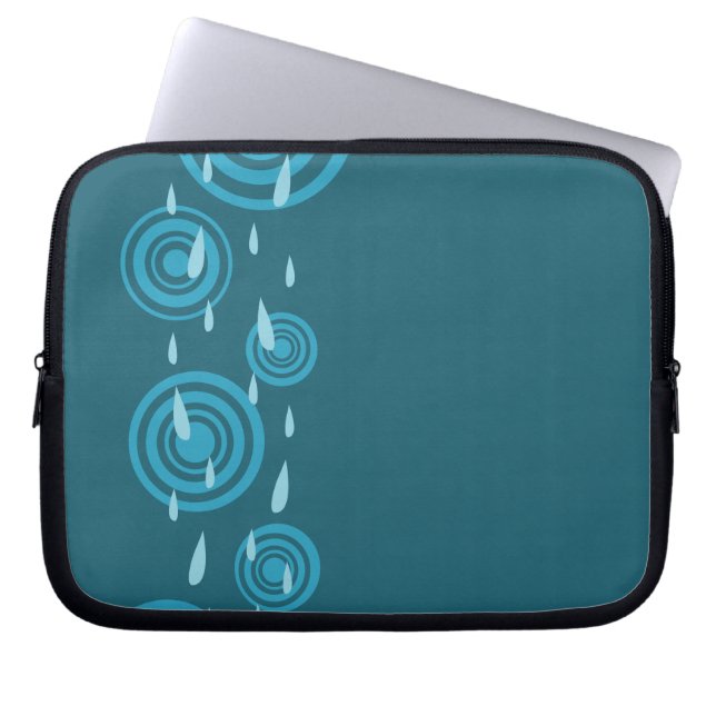 Blue Rain Laptop Sleeve (Front)