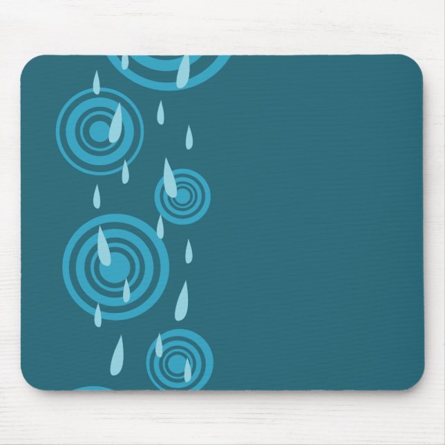 Blue Rain Mouse Mat (Front)