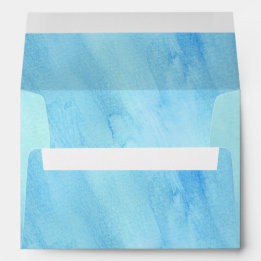 Blue Rain Storm Water Watercolor Paint Envelope