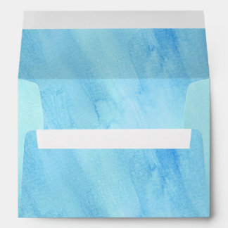 Blue Rain Storm Water Watercolor Paint Envelope