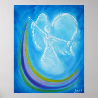 Blue Rainbow Angel Print