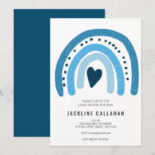 Blue Rainbow Baby Baby Boy Shower Invitation