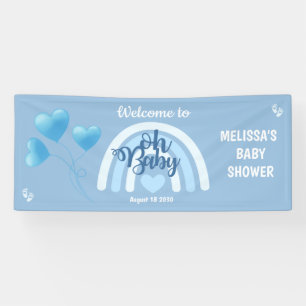 Blue Rainbow Baby Shower Banner