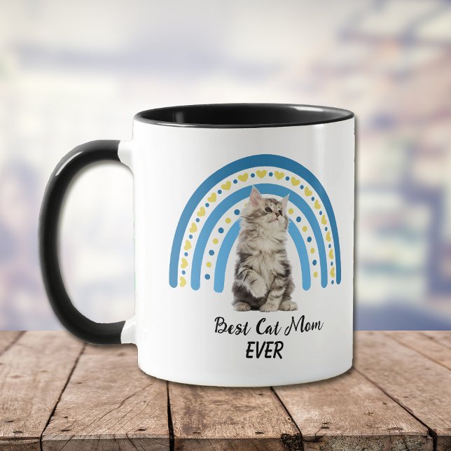 Blue Rainbow Best Grey Maine Coon Cat Mum Mug (Creator Uploaded)