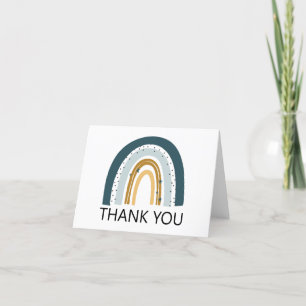 Blue Rainbow Birthday Thank You Card