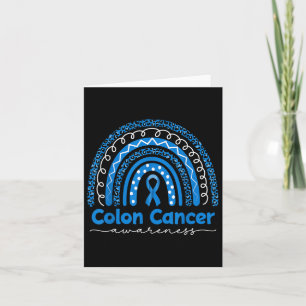 Blue Rainbow Blue Colon Cancer Awareness Card