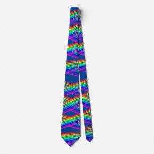 (Blue) Rainbow Colours Abstract  Tie