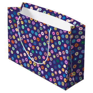 Blue rainbow confetti large gift bag