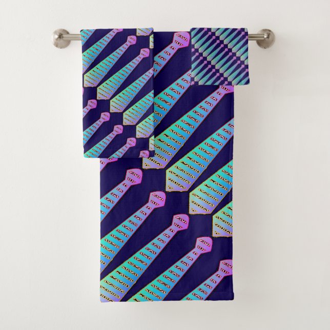 Blue Rainbow Decorative Designer  Bath Towel Set (Insitu)