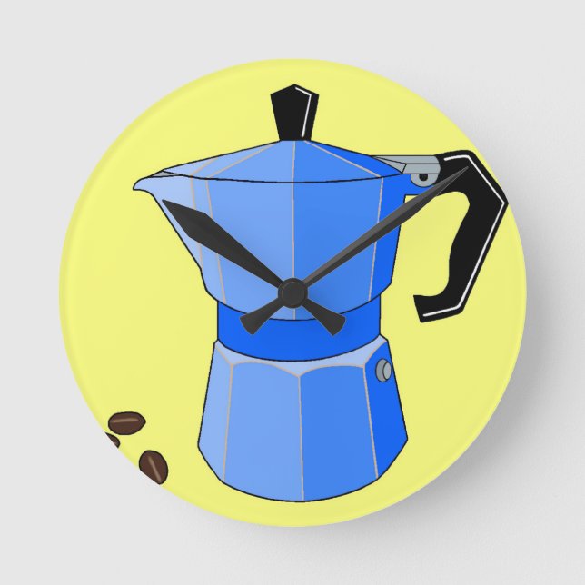 Blue Rainbow Espresso Round Clock (Front)