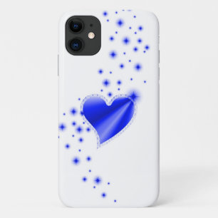 Blue Rainbow Heart with Stars iPhone 11 Case