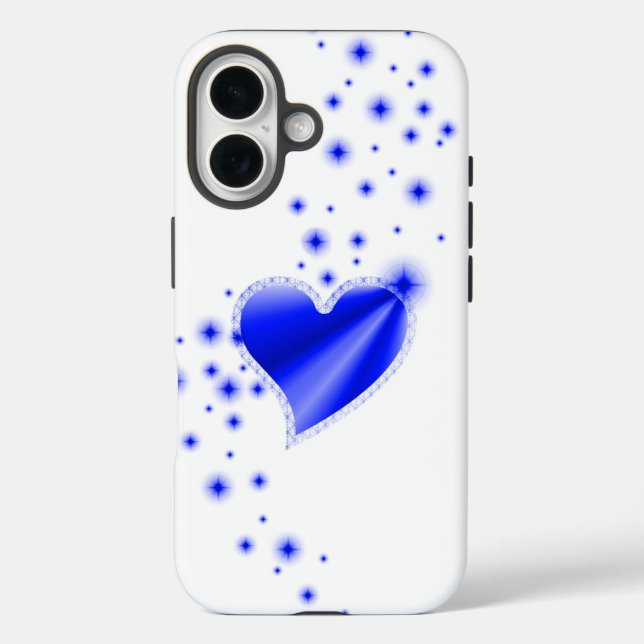 Blue Rainbow Heart with Stars Case-Mate iPhone Case (Back)