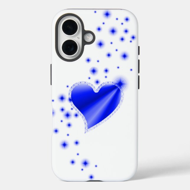 Blue Rainbow Heart with Stars Case-Mate iPhone Case (Back)
