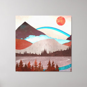 Blue Rainbow Landscape Canvas Print