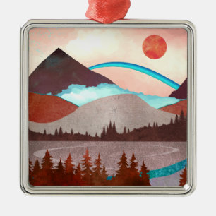 Blue Rainbow Landscape Metal Tree Decoration